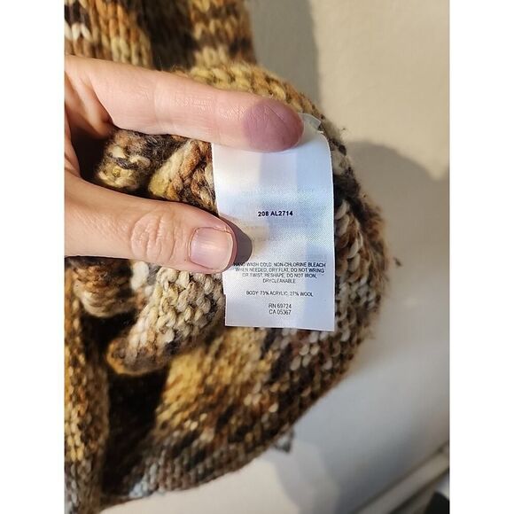 Columbia Sweater Womens Large Wool Blend Fair Isle Pattern Cowl Roll Neck Knit - Picture 6 of 7